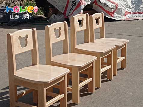 幼儿园实木椅子实拍