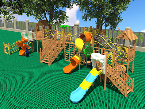 幼儿园实木滑梯