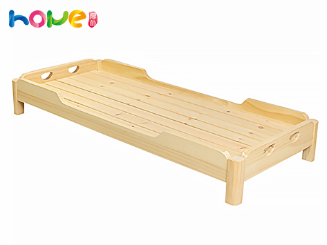 幼儿园专用儿童宝宝午休实木圆腿重叠床