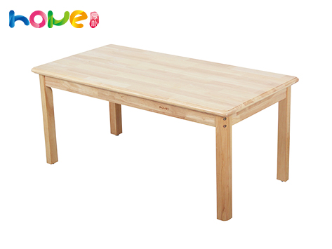 幼儿园橡胶木桌子厂家 儿童长方形学习桌