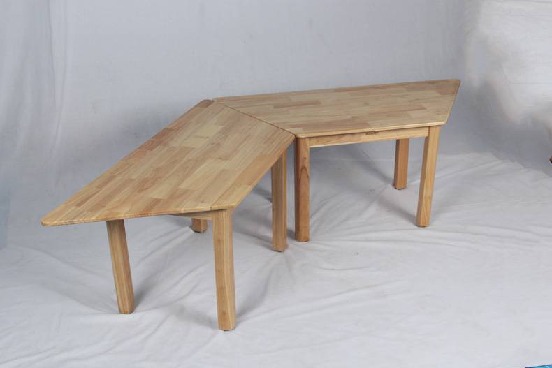 幼儿园梯形桌 儿童实木造型梯形桌椅厂家