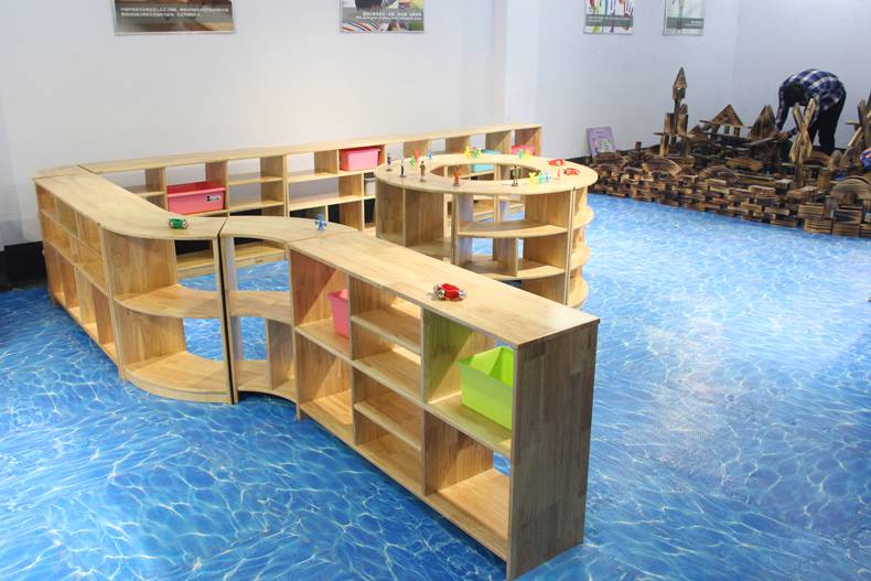 山东厚朴幼儿园实木收纳区角组合家具