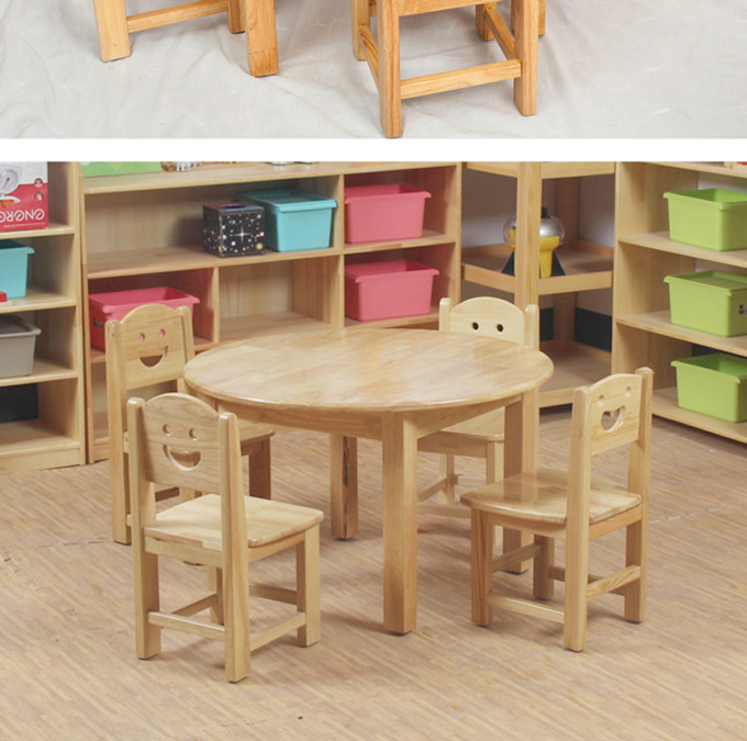 幼儿园圆桌 儿童实木小圆桌