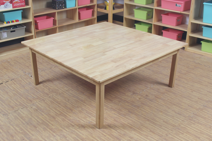 山东厚朴幼儿园实木桌椅组合儿童学习大方桌