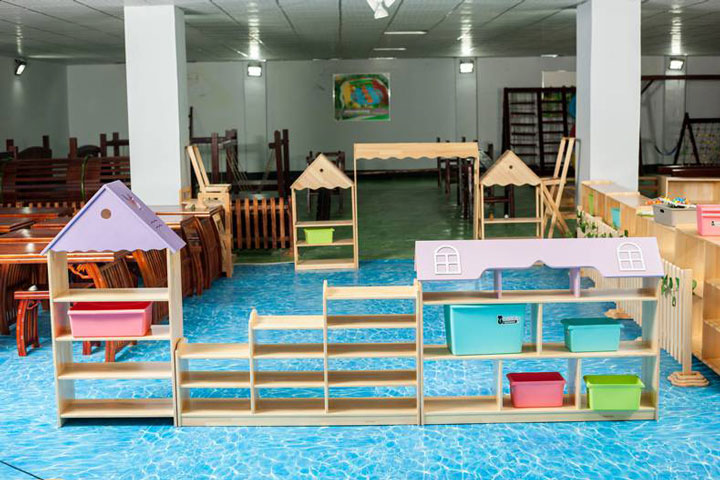  山东厚朴幼儿园玩具柜组合儿童实木储物柜