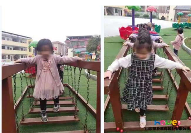 幼儿园走平衡木荡桥对幼儿的好处