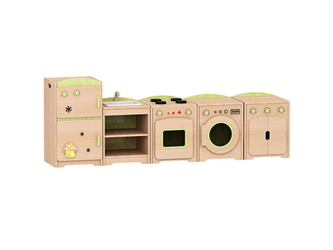 森林区角系列互动组合柜  幼儿园娃娃家仿真冰箱洗手台灶台